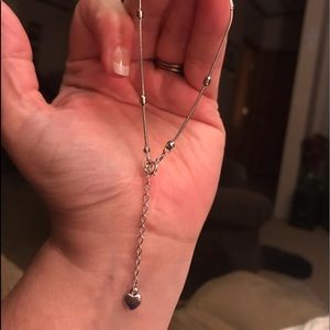 Silver heart anklet